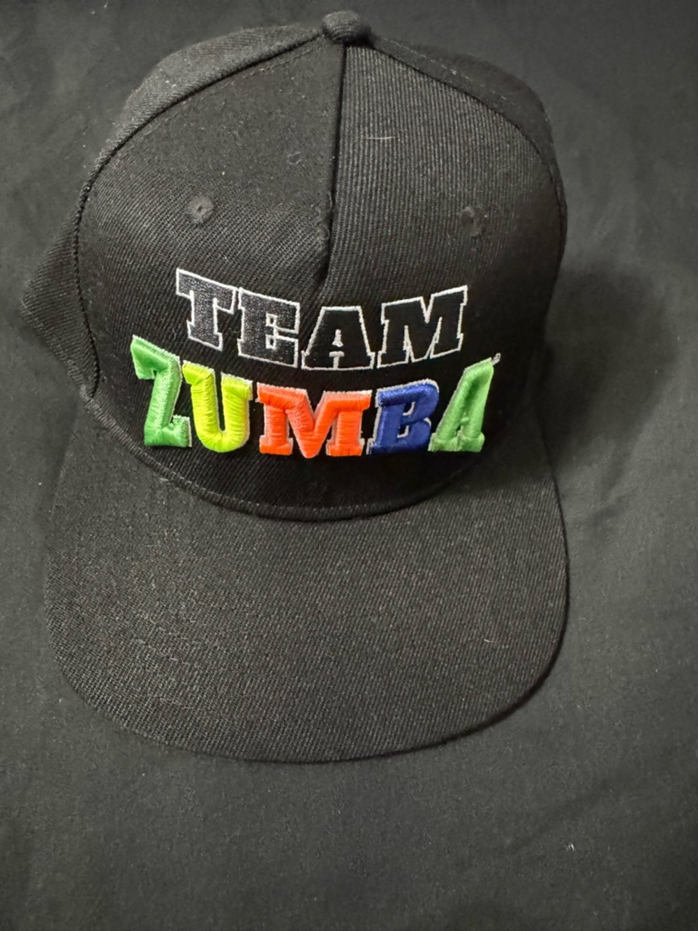 Team Zumba Snapback Hat - Bold Black with Neon Accents